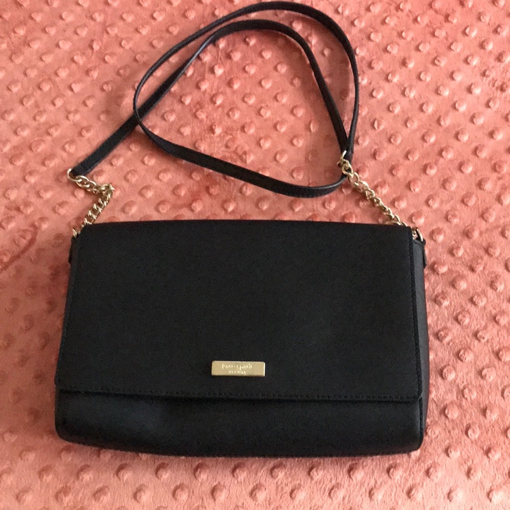 Kate Spade Black And Gold Crossbody Gem